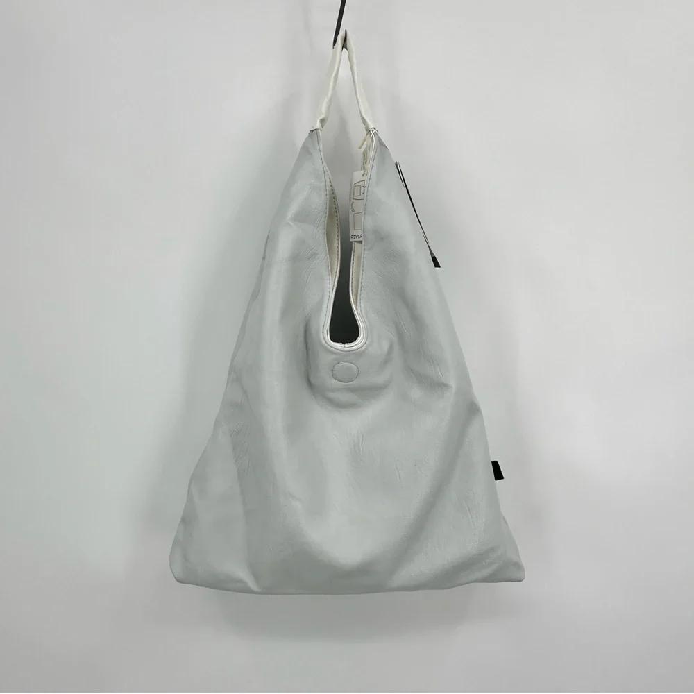 Isabelle NWT Vegan Faux Leather Hobo Shoulder Bag Light Blue/White